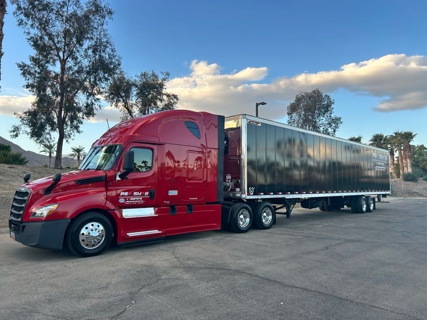 red semi-truck