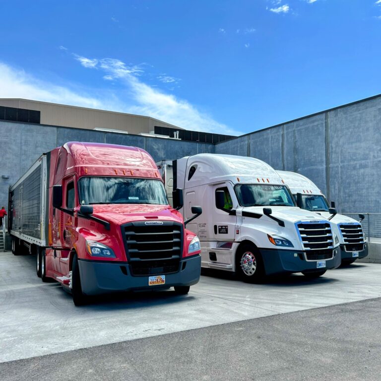 a fleet of semi-trucks