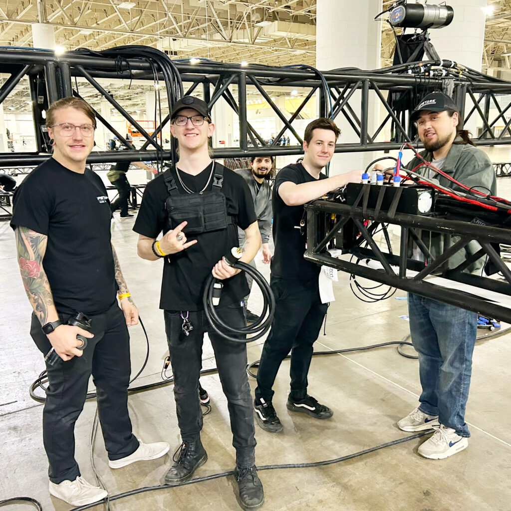 Upstage employees assembling equipment