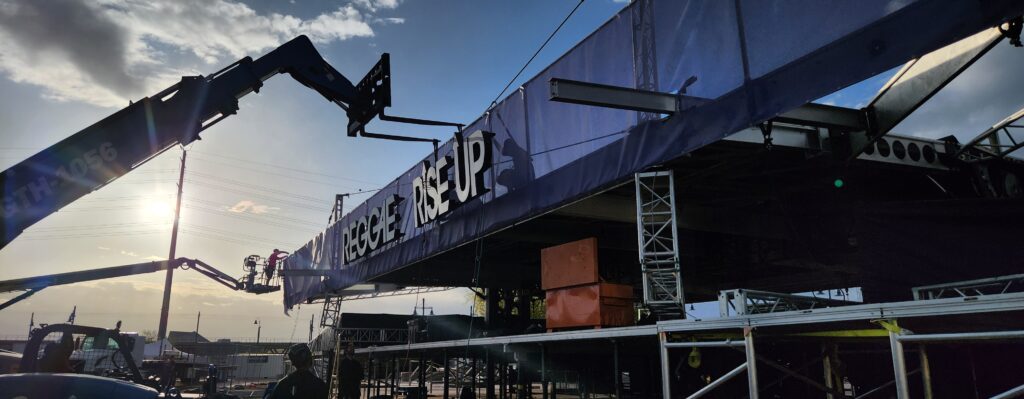 Reggae Rise Up stage sign